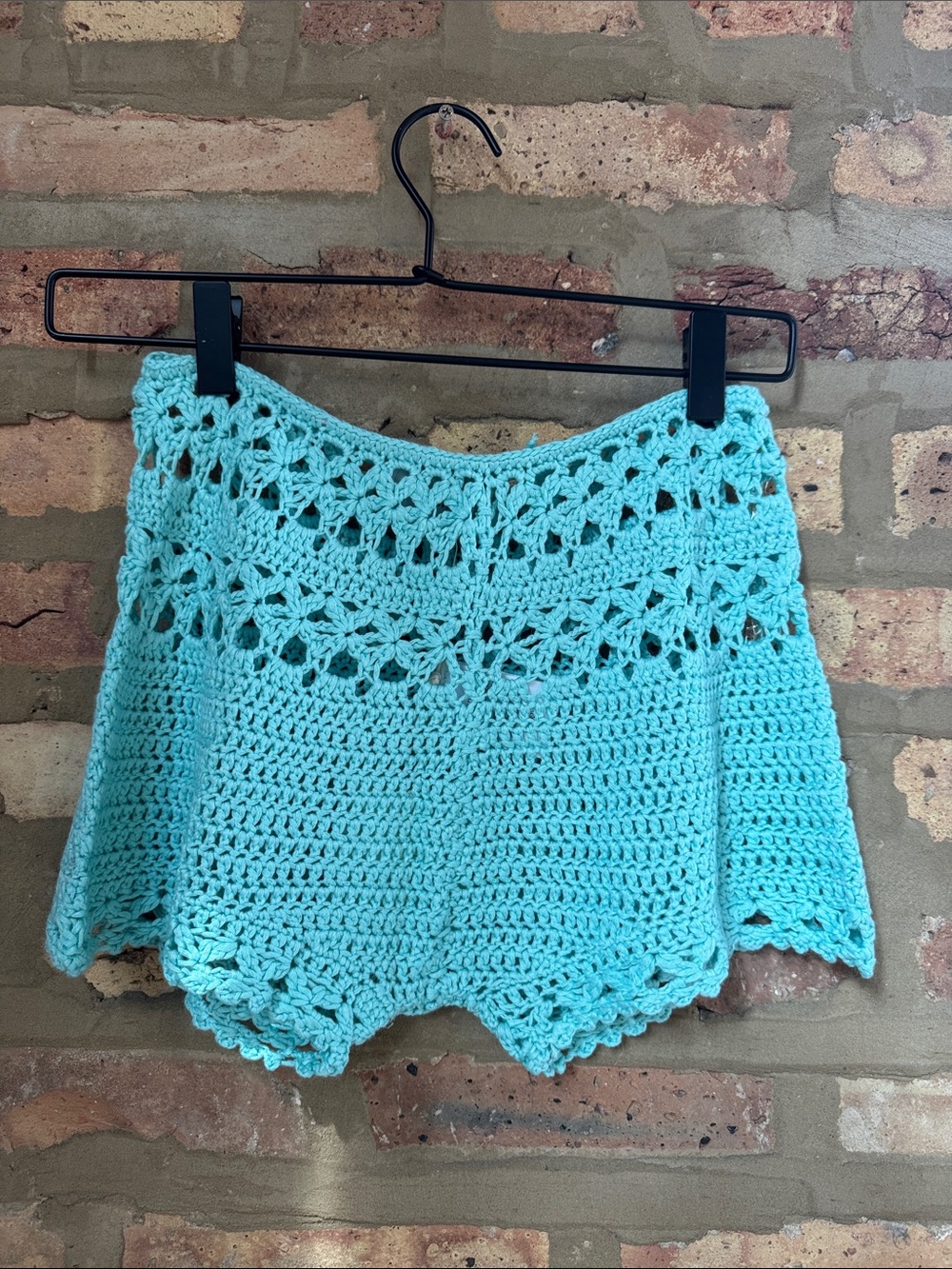 NWT Peppermayo Blue Crochet Shorts